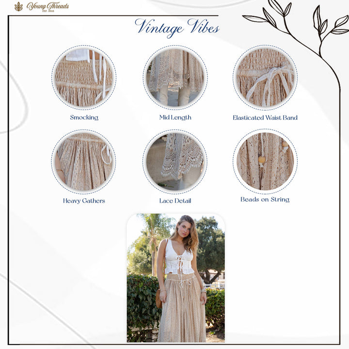 Prairie Dream Wanderer Skirt in Latte