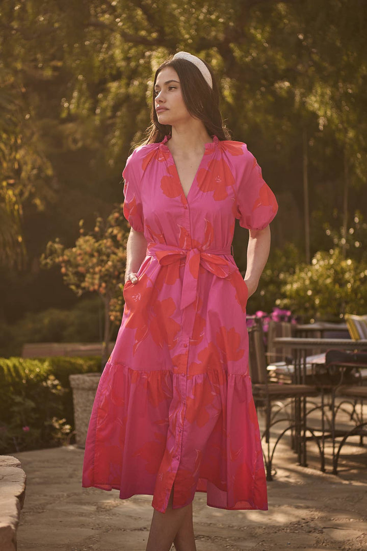 Aurea Floral Tiered Midi Dress