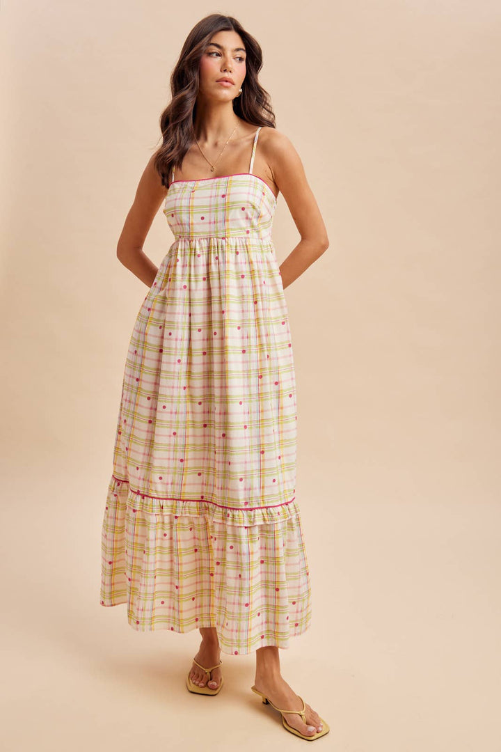 Multi Plaid Maxi Dress