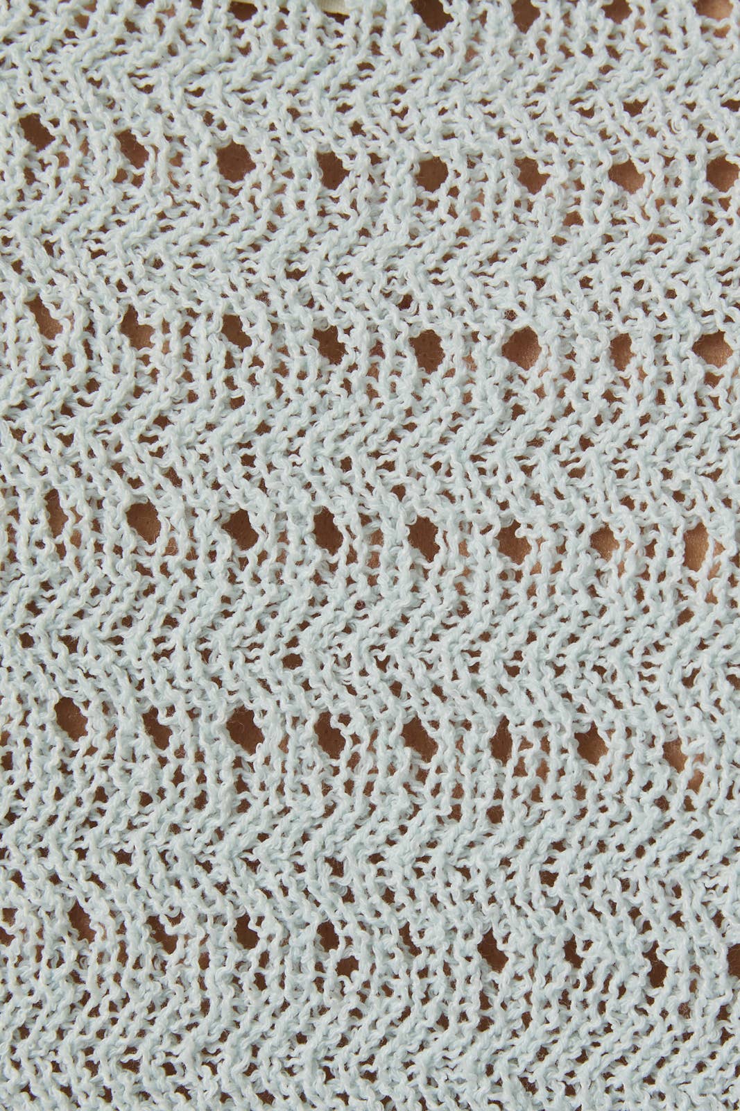 Aqua pointelle knit cardigan – detail view