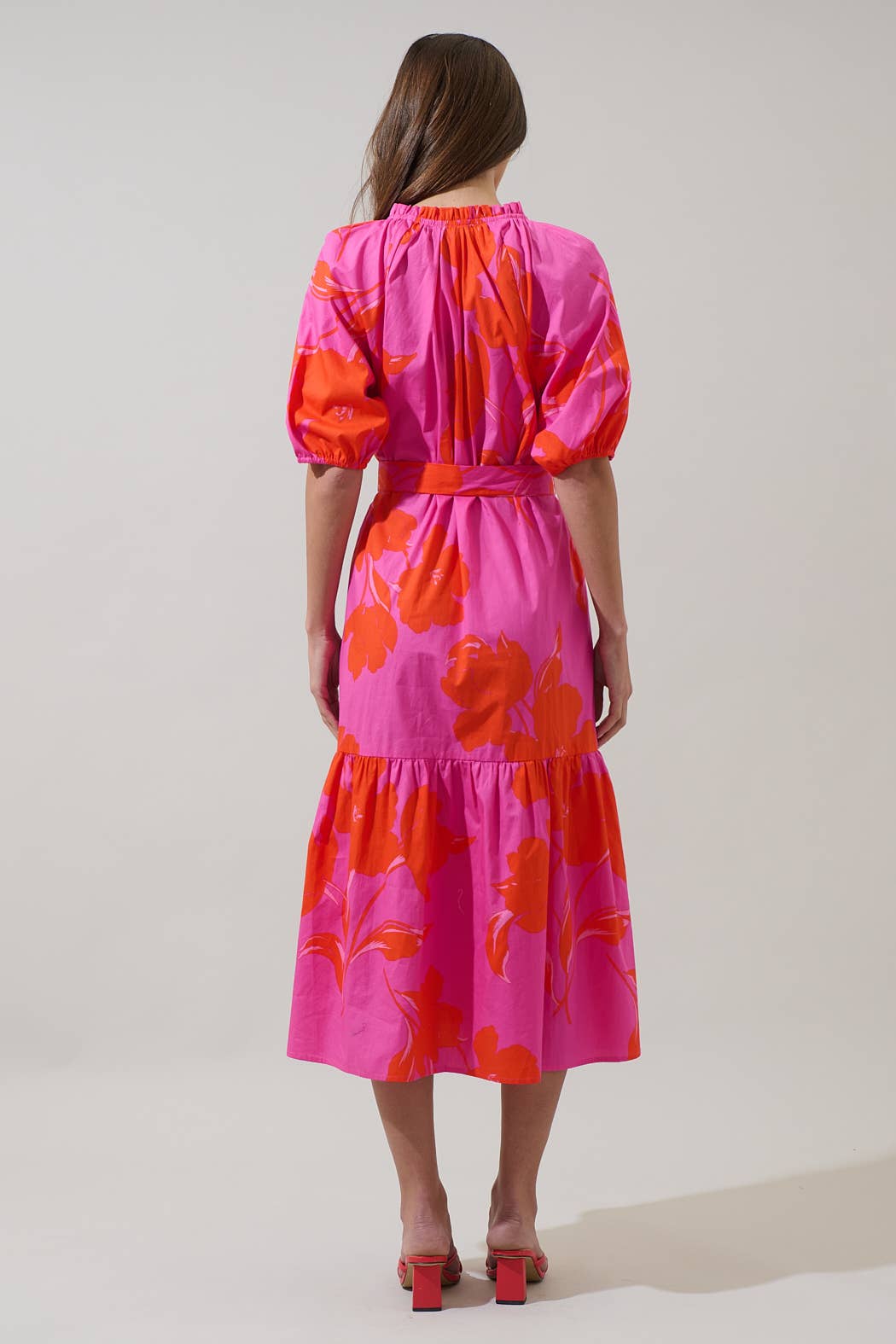 Aurea Floral Tiered Midi Dress