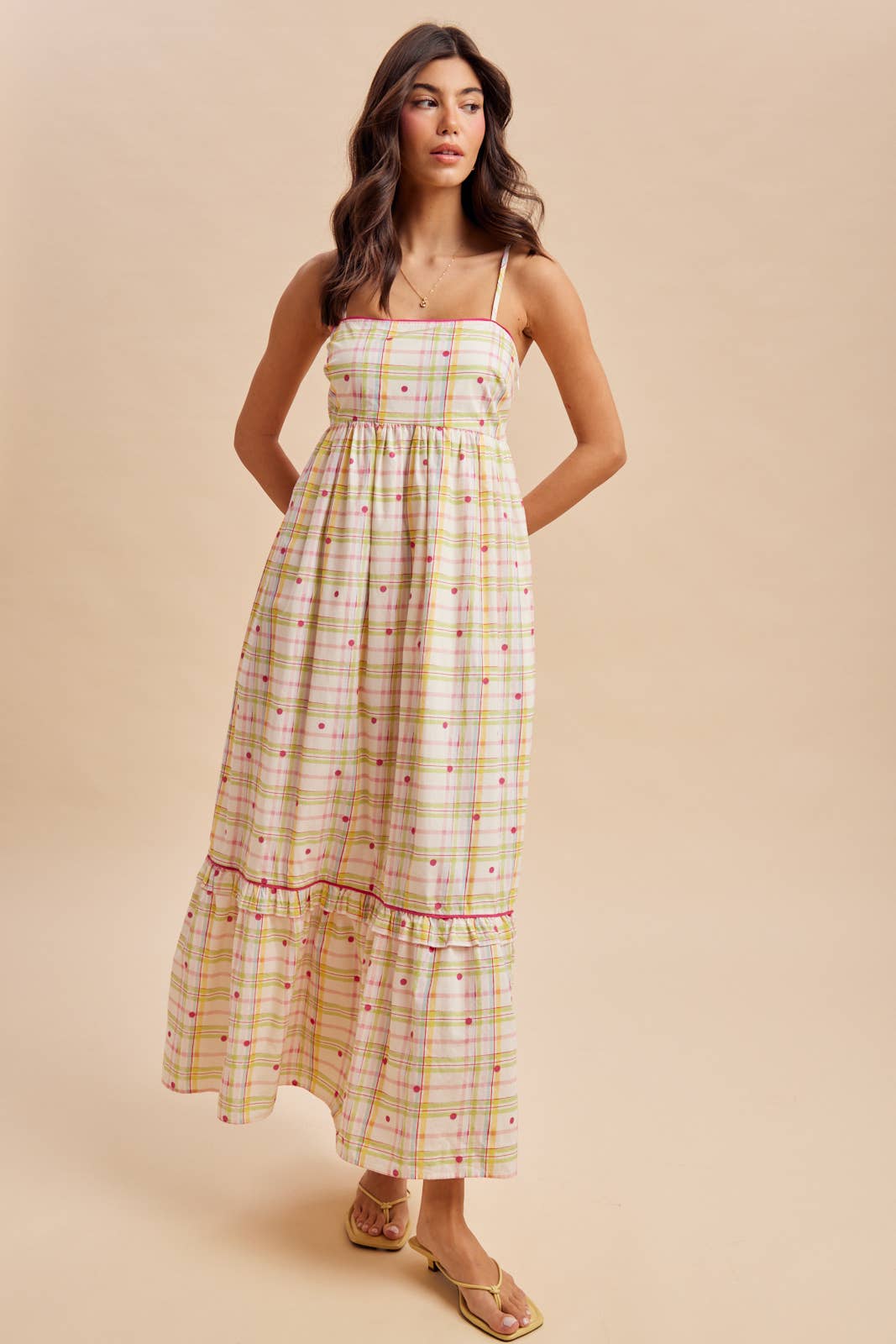 Multi Plaid Maxi Dress