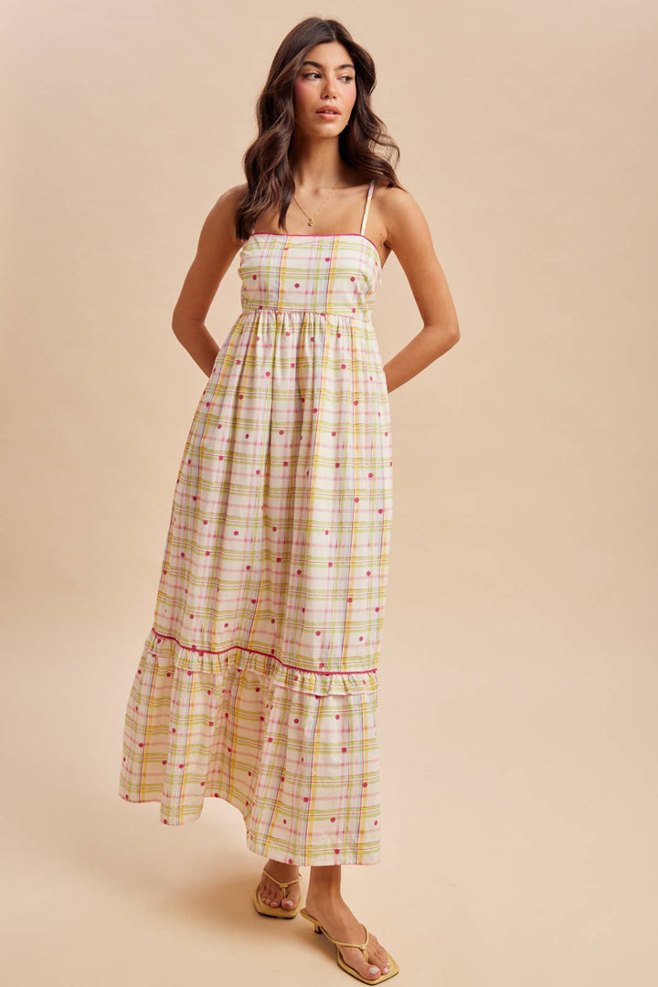 Multi Plaid Maxi Dress