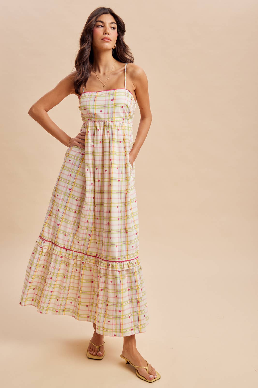 Multi Plaid Maxi Dress