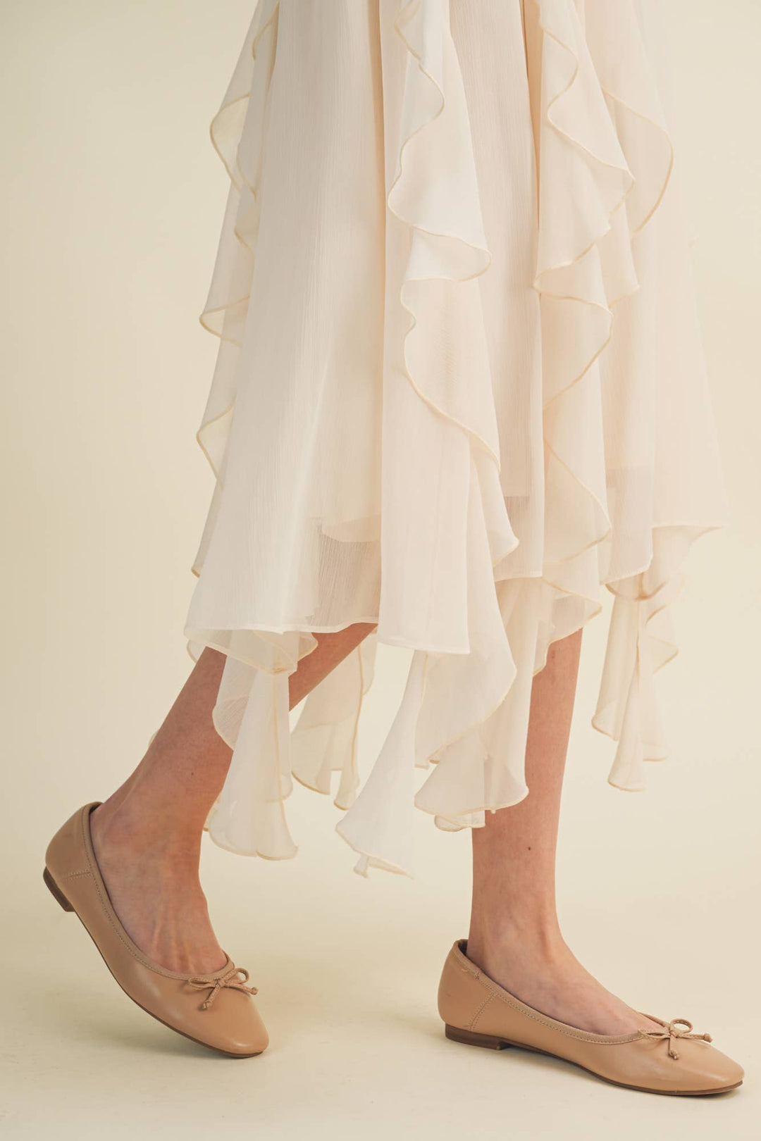Ruffled Midi Skirt in Ivory - Available June 24
