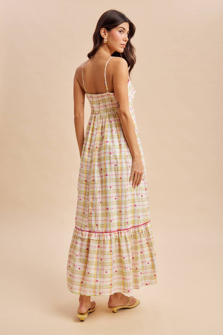 Multi Plaid Maxi Dress